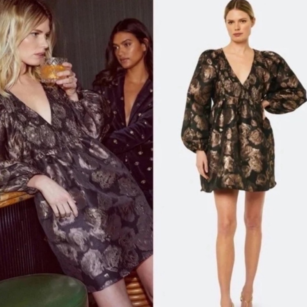 NEW NWT Misa Los Angeles Edie Dress Balloon Sleeve Babydoll Party Size M